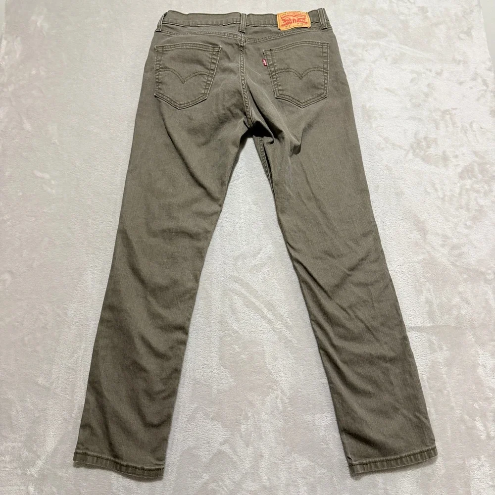 Levi 511 Jeans Mens 34x32 (Fit 33x30) Olive Green Brown Slim Preppy Stretch EUC